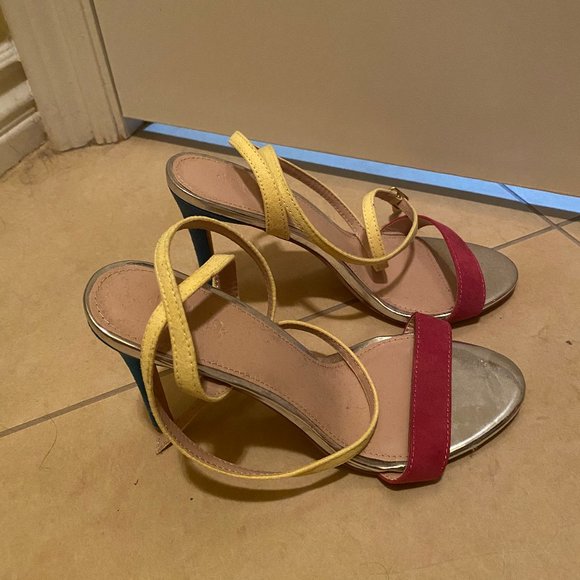 Ankle Wrap Multicolored Heels - Picture 2 of 4